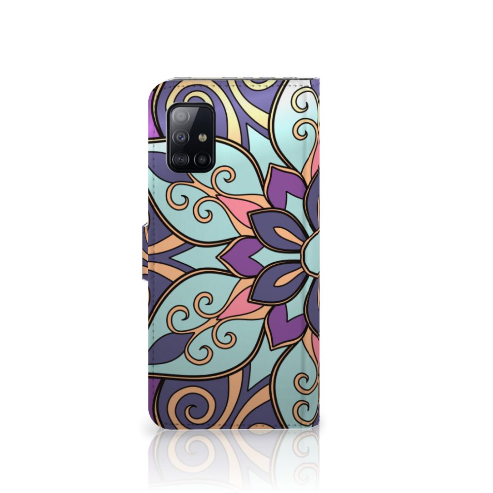 Samsung Galaxy A71 Hoesje Purple Flower