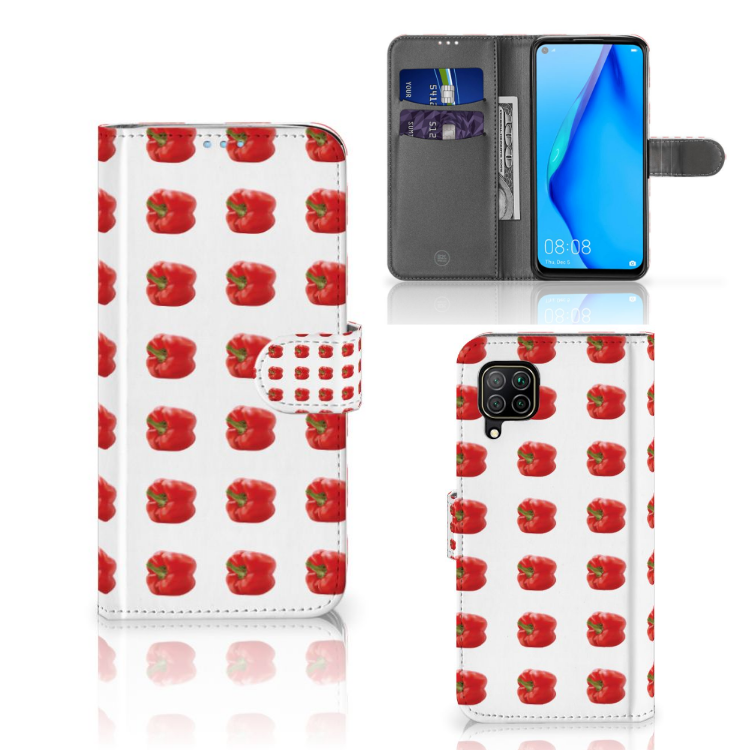 Huawei P40 Lite Book Cover Paprika Red