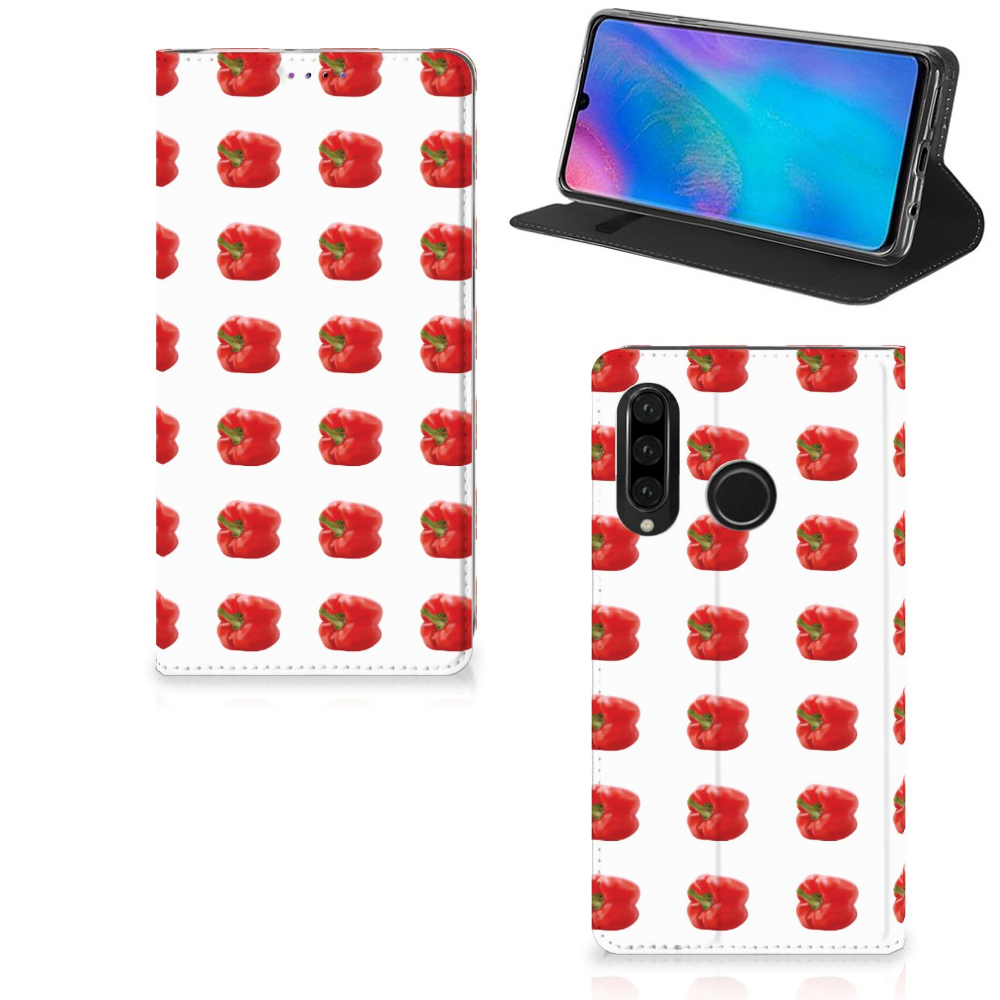 Huawei P30 Lite New Edition Flip Style Cover Paprika Red