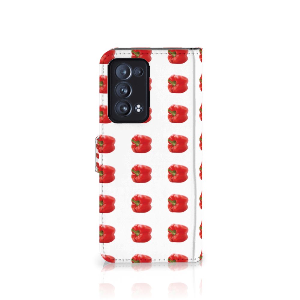 OPPO Reno 6 Pro Plus 5G Book Cover Paprika Red