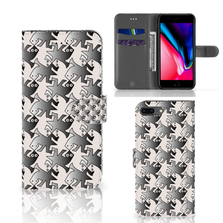 Apple iPhone 7 Plus | 8 Plus Telefoonhoesje met Pasjes Salamander Grey