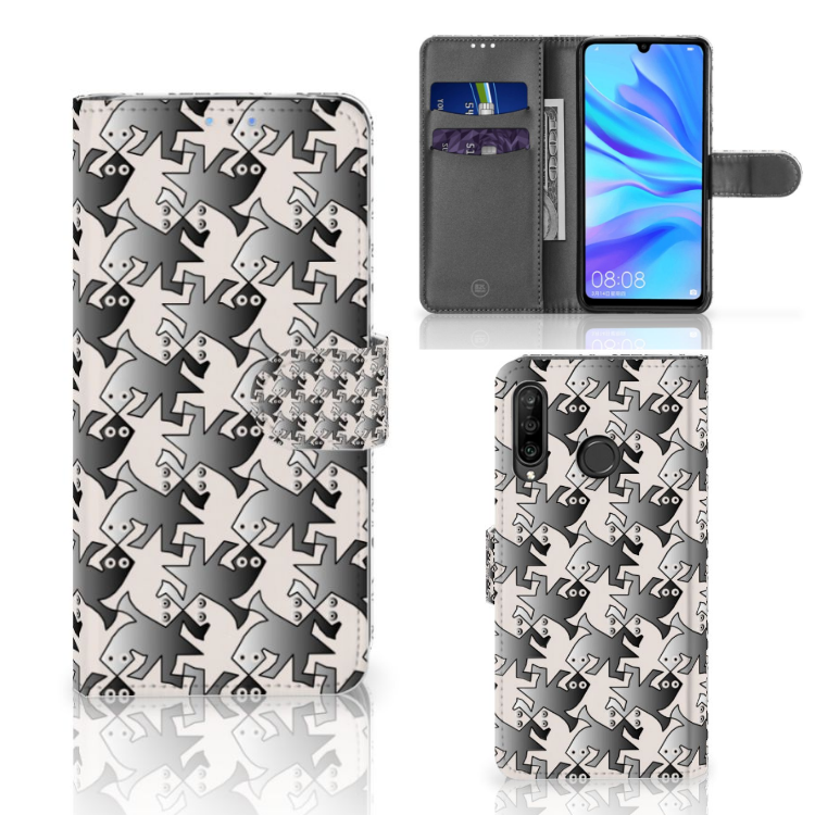 Huawei P30 Lite (2020) Telefoonhoesje met Pasjes Salamander Grey
