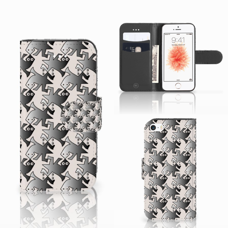 Apple iPhone 5 | 5s | SE Telefoonhoesje met Pasjes Salamander Grey