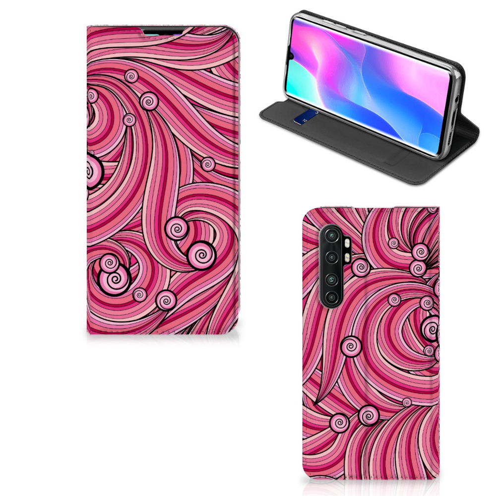 Xiaomi Mi Note 10 Lite Bookcase Swirl Pink