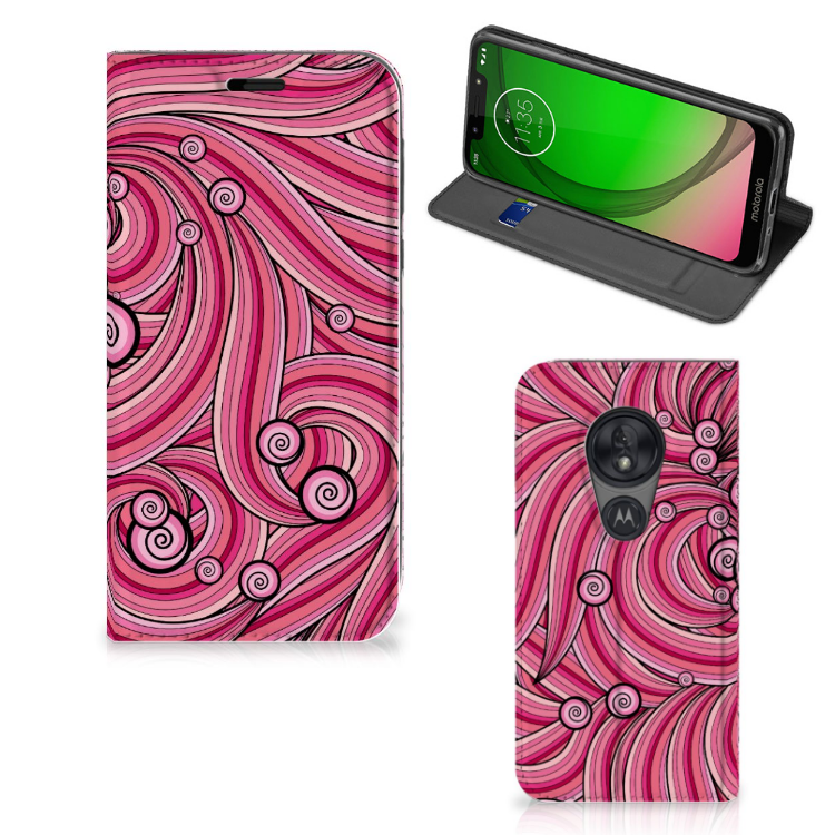 Motorola Moto G7 Play Bookcase Swirl Pink