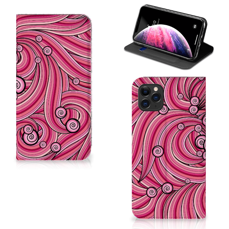 Apple iPhone 11 Pro Max Bookcase Swirl Pink