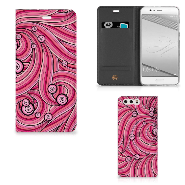 Huawei P10 Plus Bookcase Swirl Pink