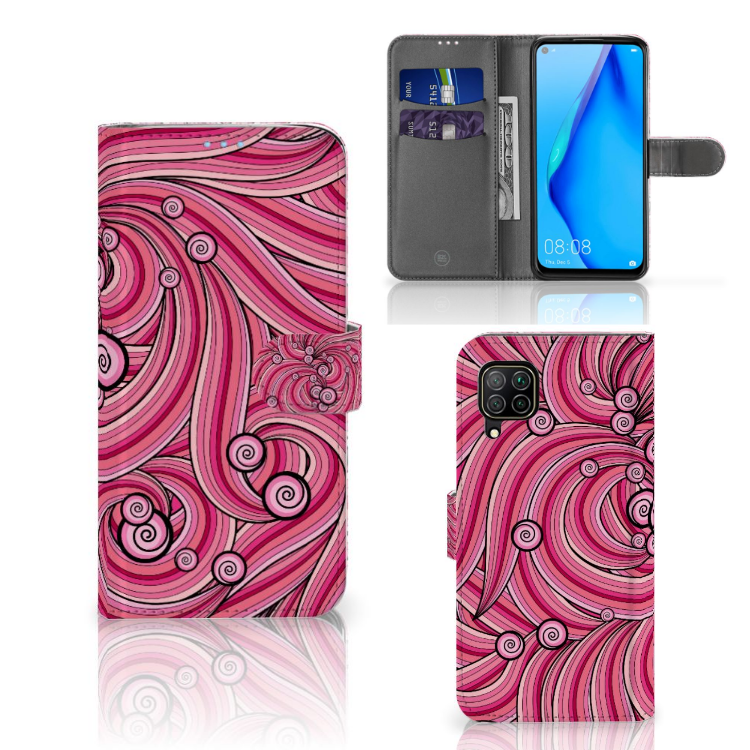 Huawei P40 Lite Hoesje Swirl Pink