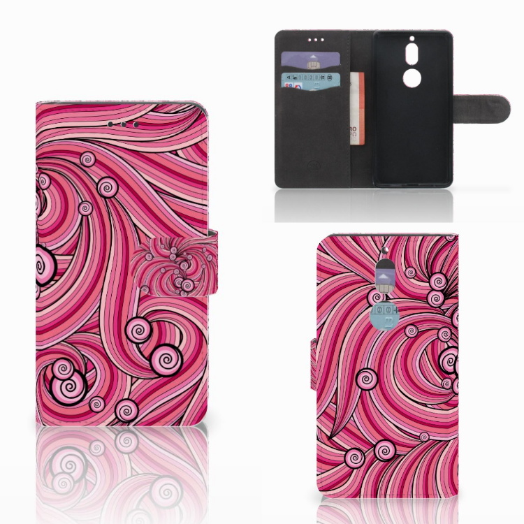 Nokia 7 Uniek Boekhoesje Swirl Pink