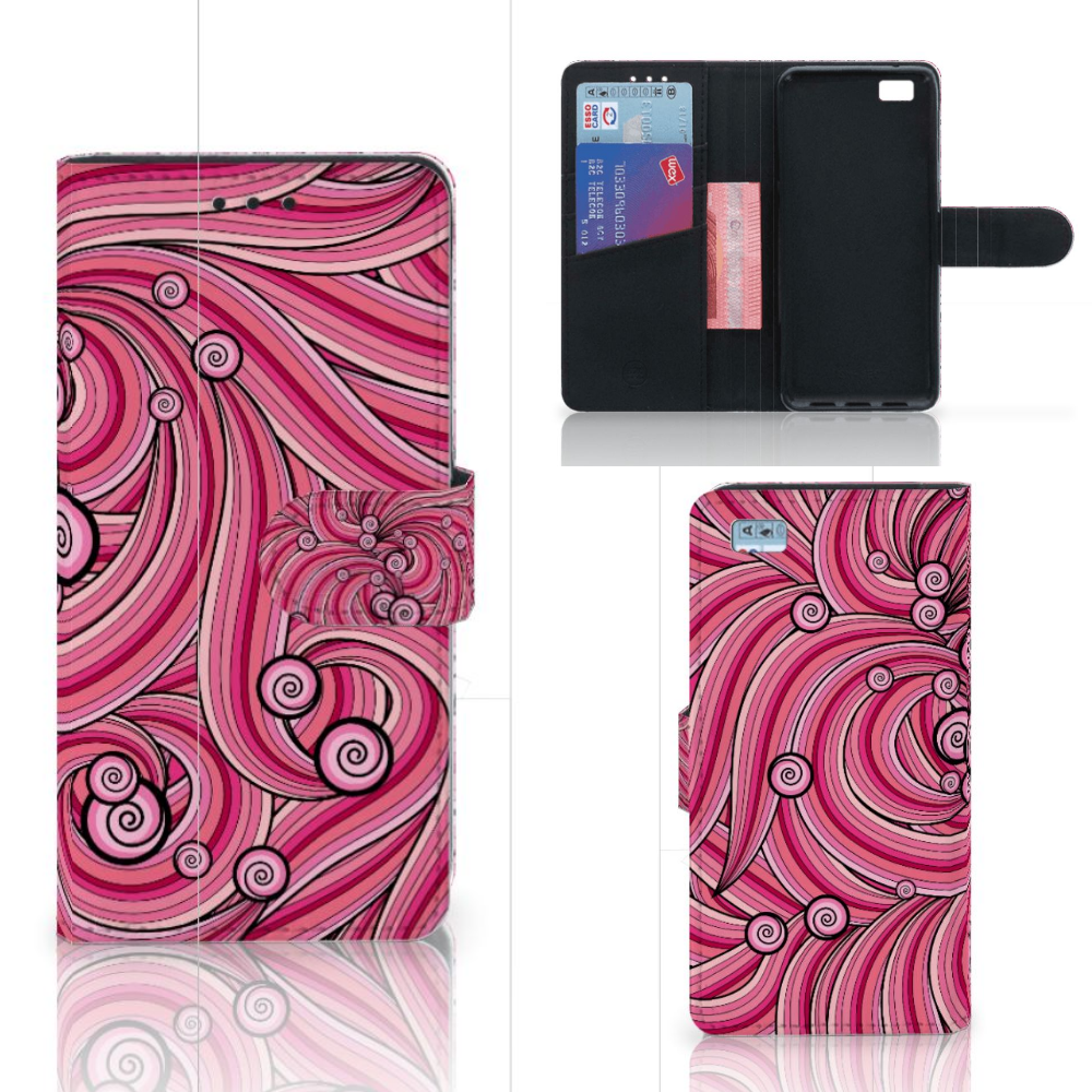 Huawei Ascend P8 Lite Hoesje Swirl Pink