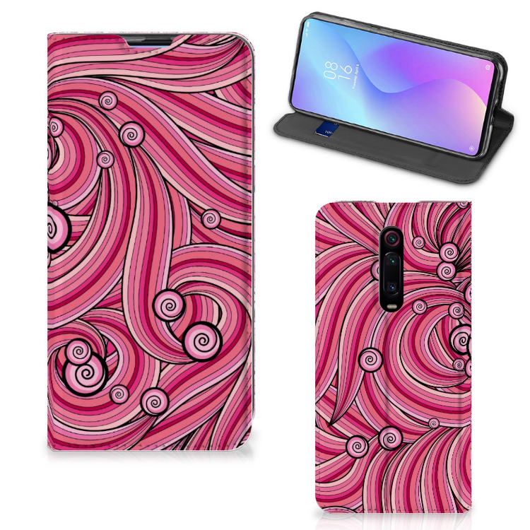 Xiaomi Mi 9T Pro Bookcase Swirl Pink