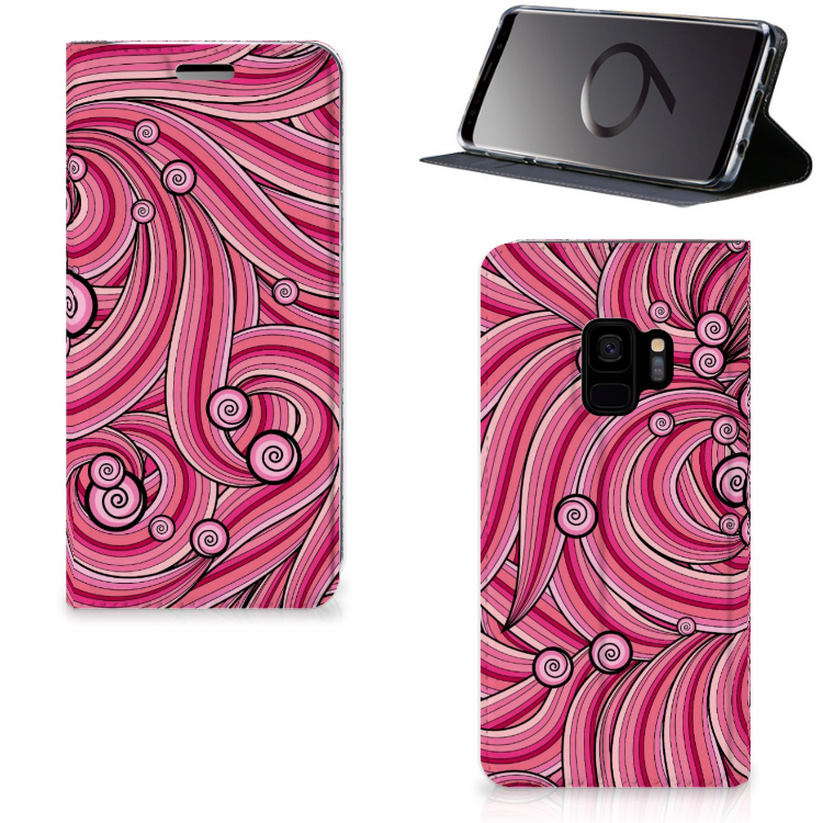Samsung Galaxy S9 Bookcase Swirl Pink
