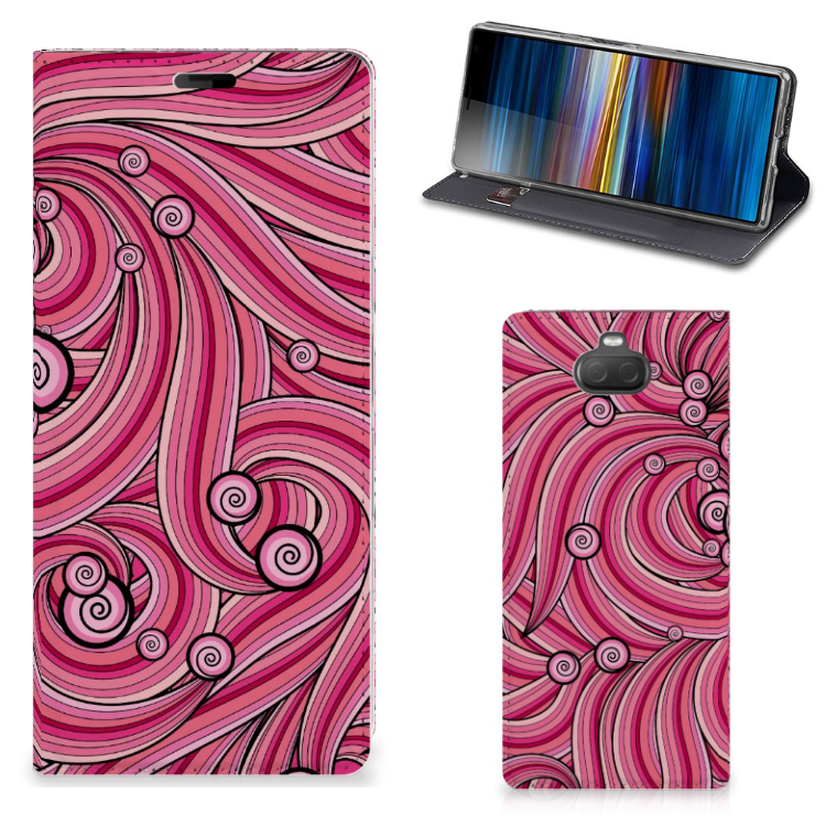 Sony Xperia 10 Plus Bookcase Swirl Pink