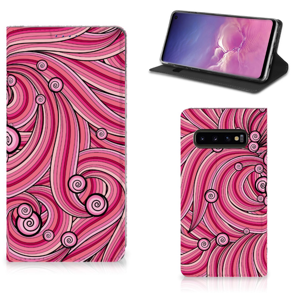 Samsung Galaxy S10 Bookcase Swirl Pink