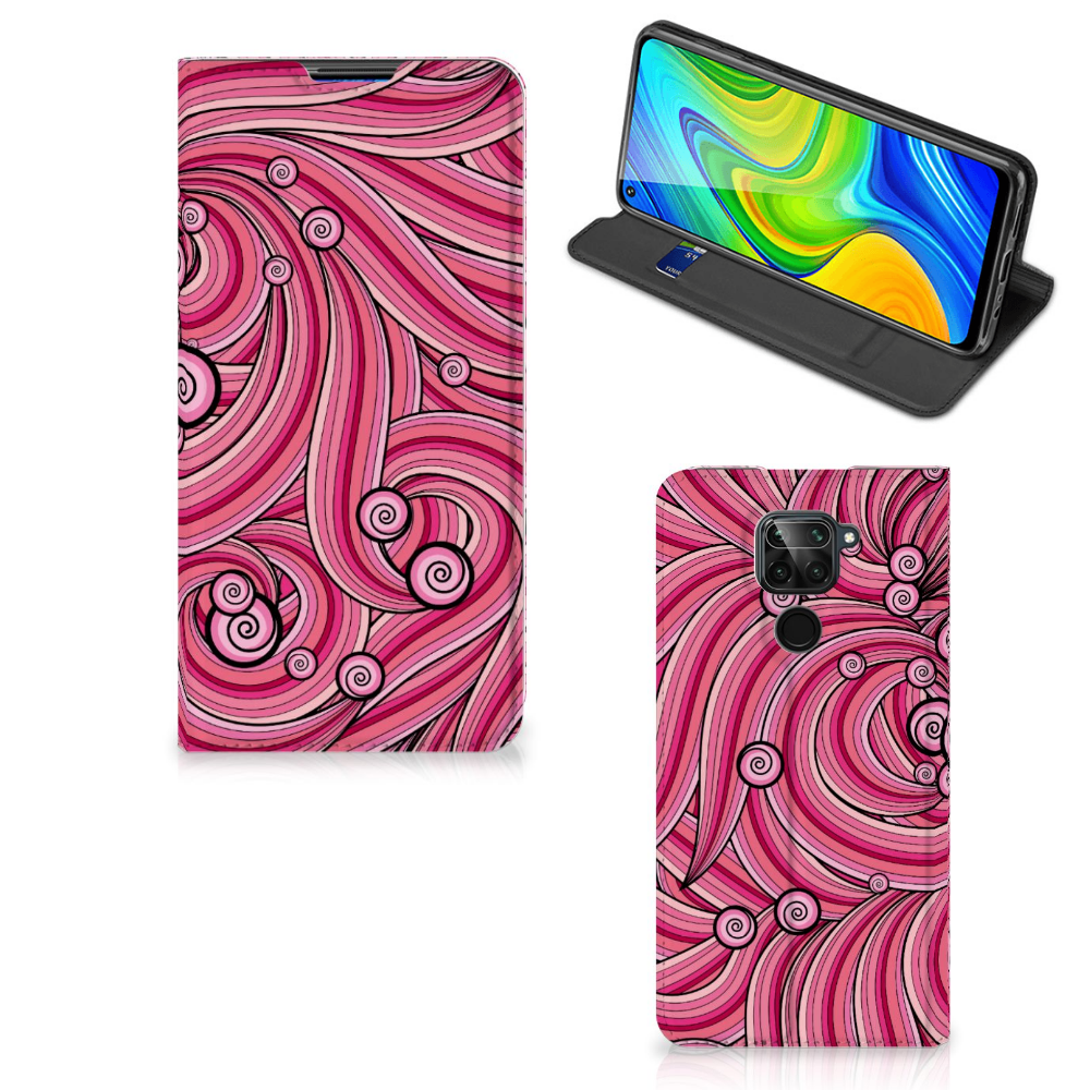 Xiaomi Redmi Note 9 Bookcase Swirl Pink