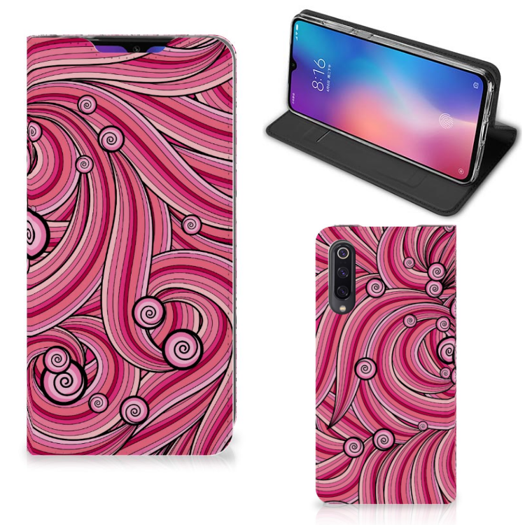 Xiaomi Mi 9 Bookcase Swirl Pink