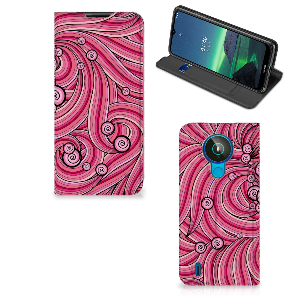 Nokia 1.4 Bookcase Swirl Pink