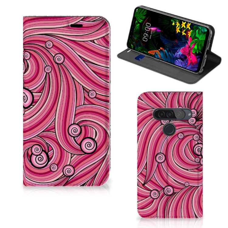 LG G8s Thinq Bookcase Swirl Pink