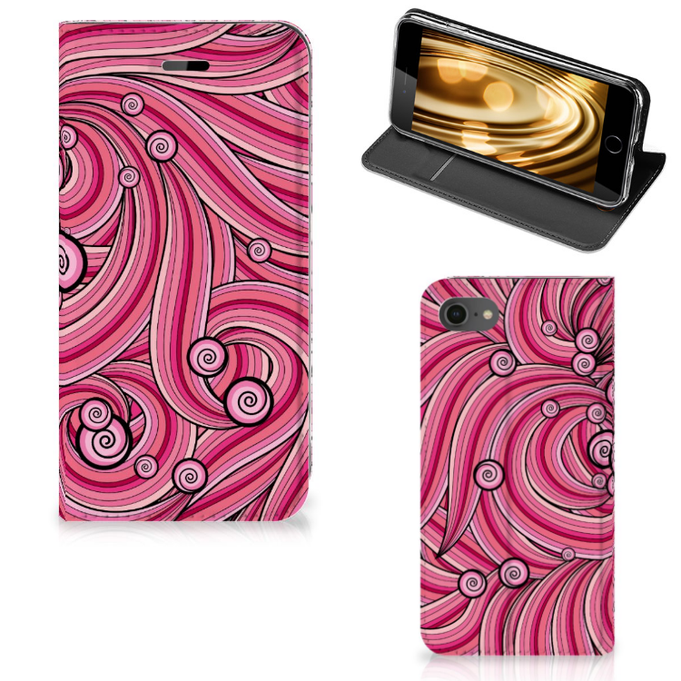 Apple iPhone 7 | 8 Uniek Standcase Hoesje Swirl Pink