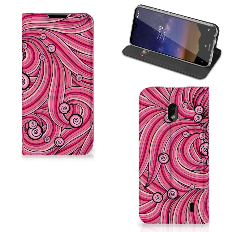 Nokia 2.2 Bookcase Swirl Pink