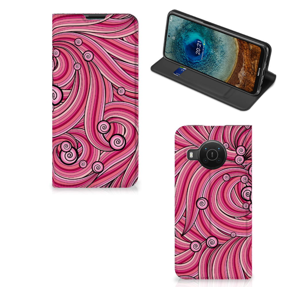 Nokia X20 | X10 Bookcase Swirl Pink