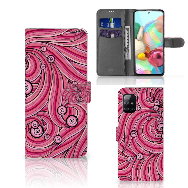 Samsung Galaxy A71 Hoesje Swirl Pink