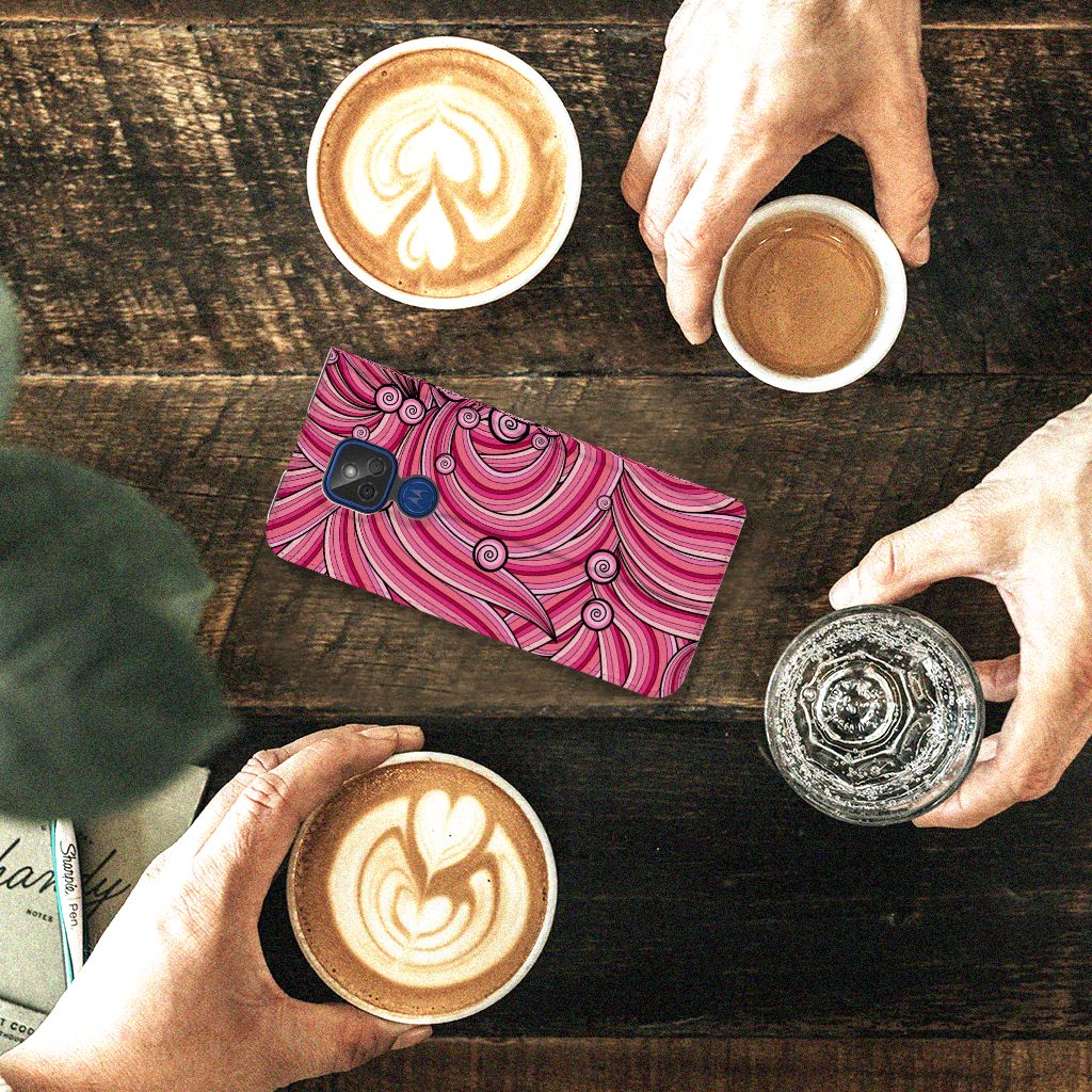 Motorola Moto G9 Play Bookcase Swirl Pink