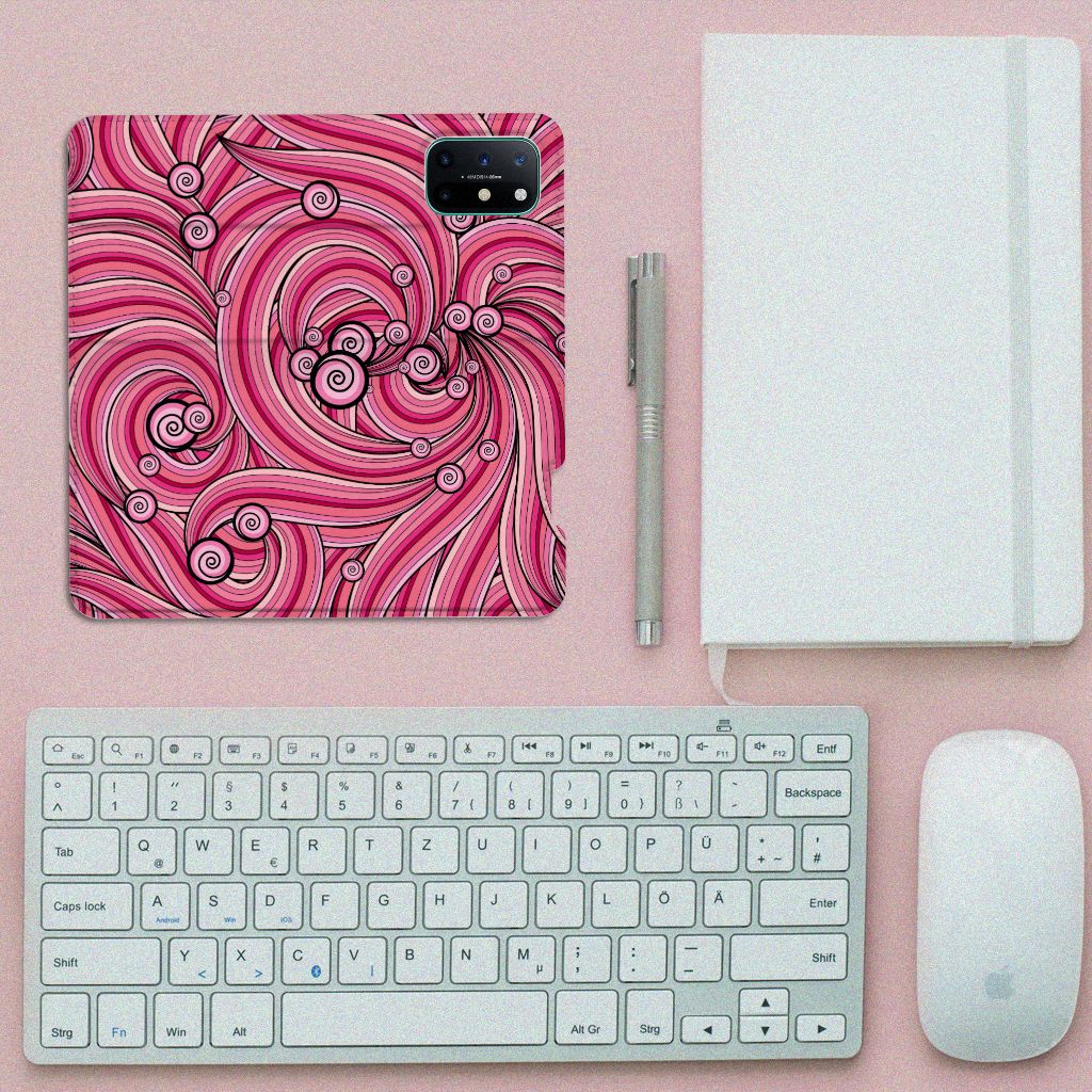OnePlus 8T Bookcase Swirl Pink
