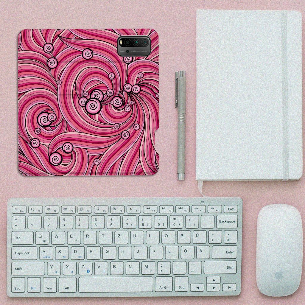 Xiaomi Poco M3 | Redmi 9T Bookcase Swirl Pink