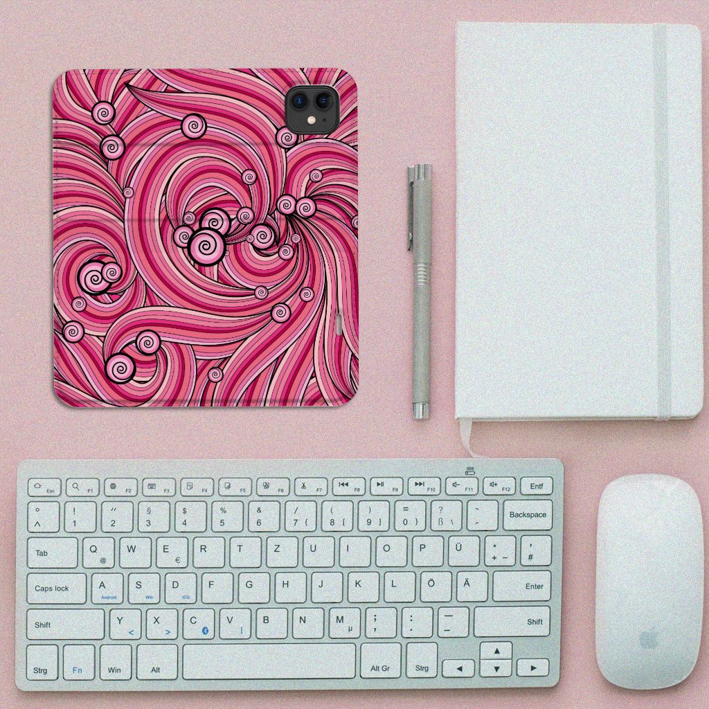 Apple iPhone 11 Bookcase Swirl Pink