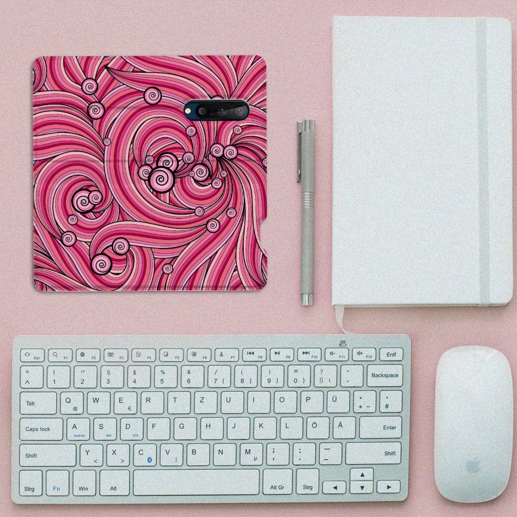 OnePlus 8 Bookcase Swirl Pink