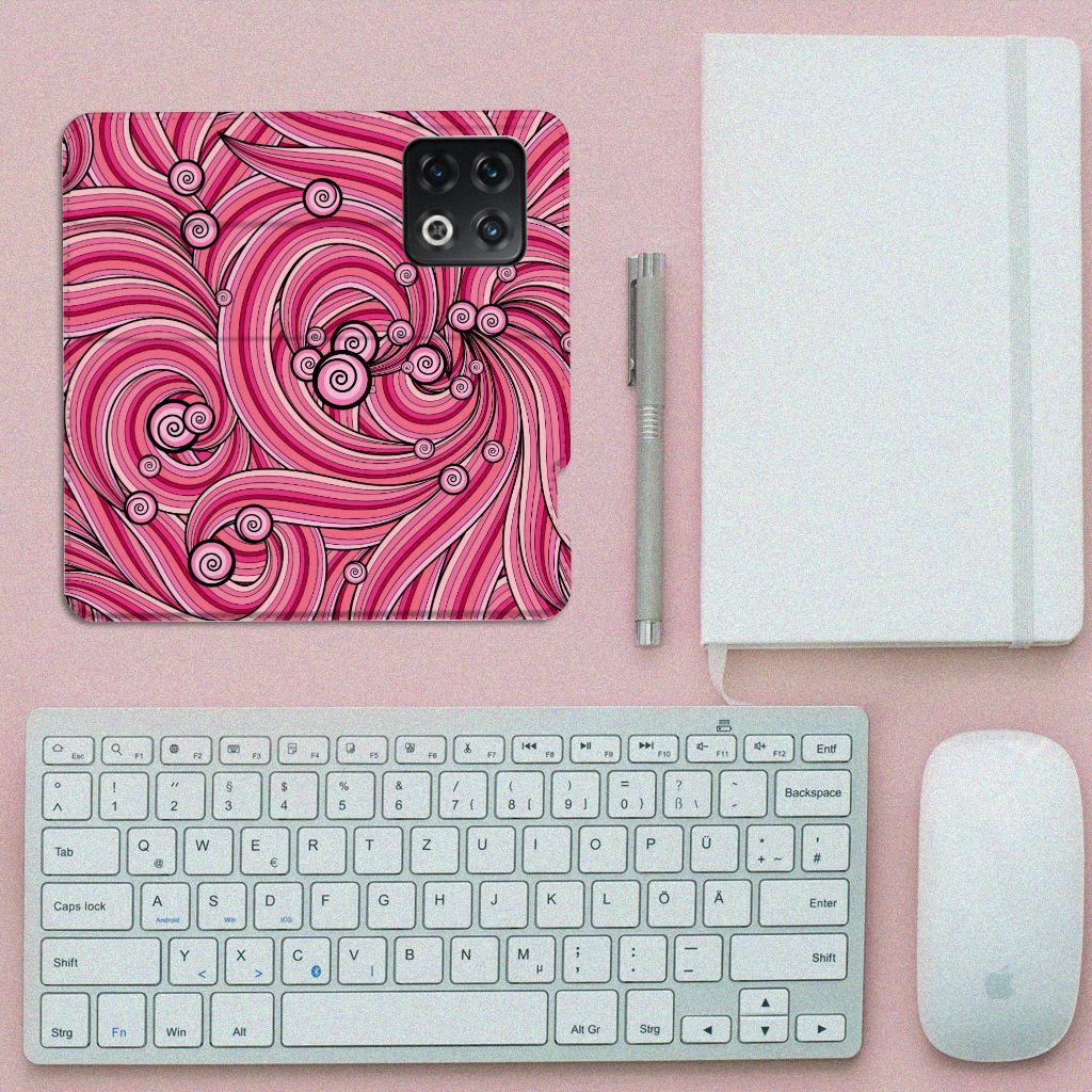OnePlus 10 Pro Bookcase Swirl Pink