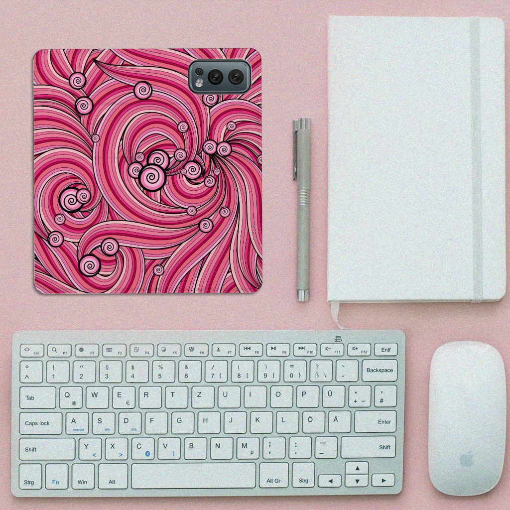 OnePlus Nord 2 5G Bookcase Swirl Pink