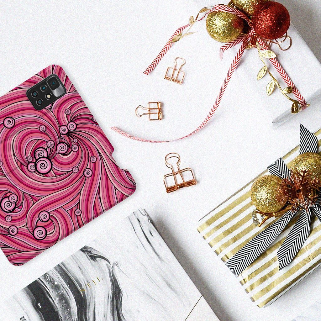 Xiaomi Redmi 10 Bookcase Swirl Pink