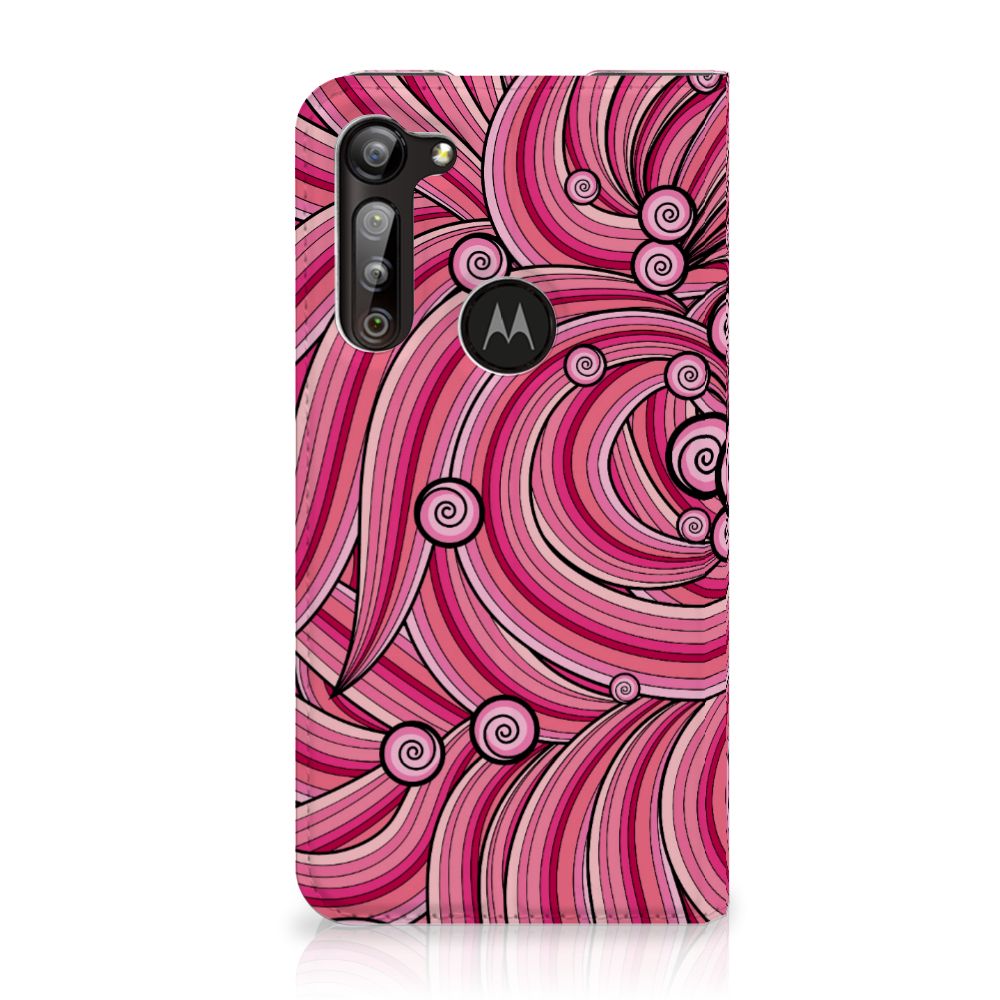 Motorola Moto G8 Power Bookcase Swirl Pink
