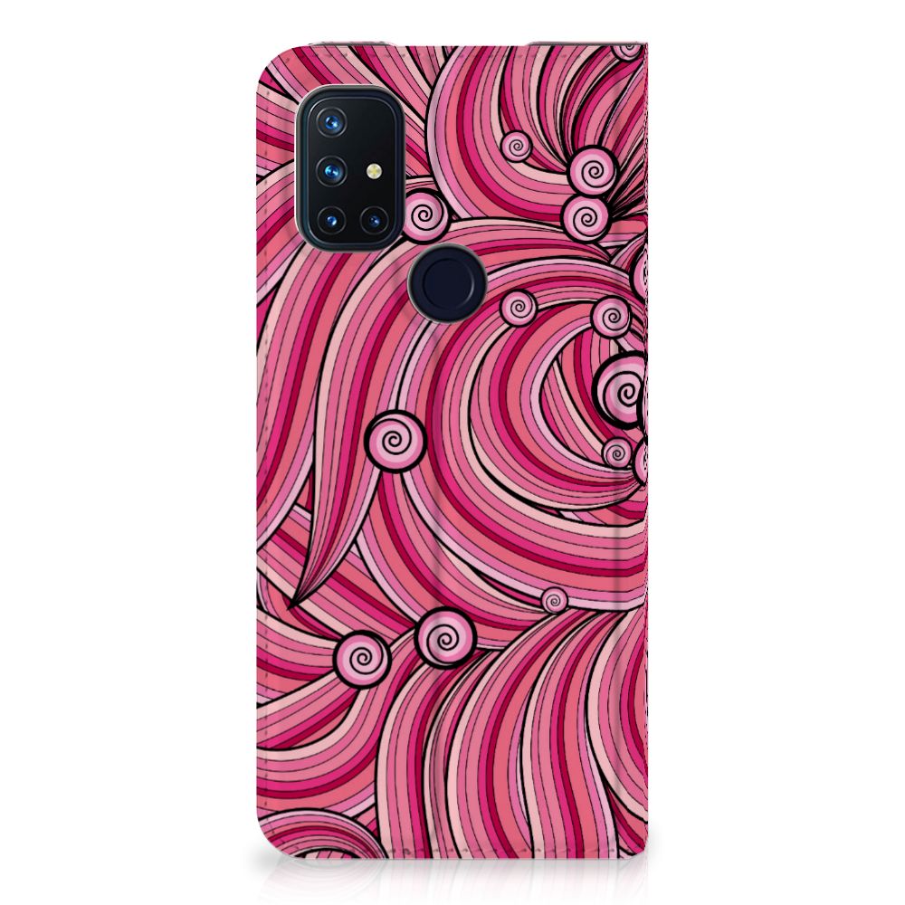 OnePlus Nord N10 5G Bookcase Swirl Pink