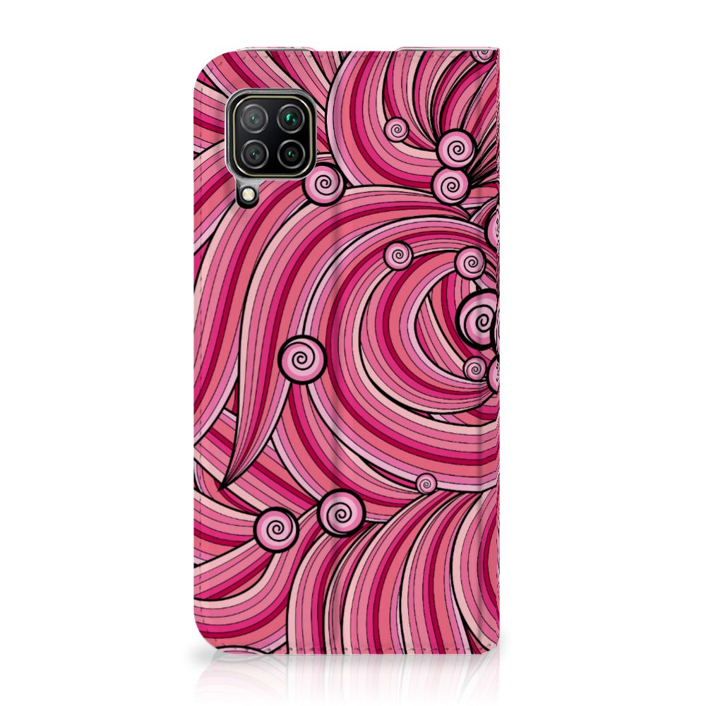 Huawei P40 Lite Bookcase Swirl Pink