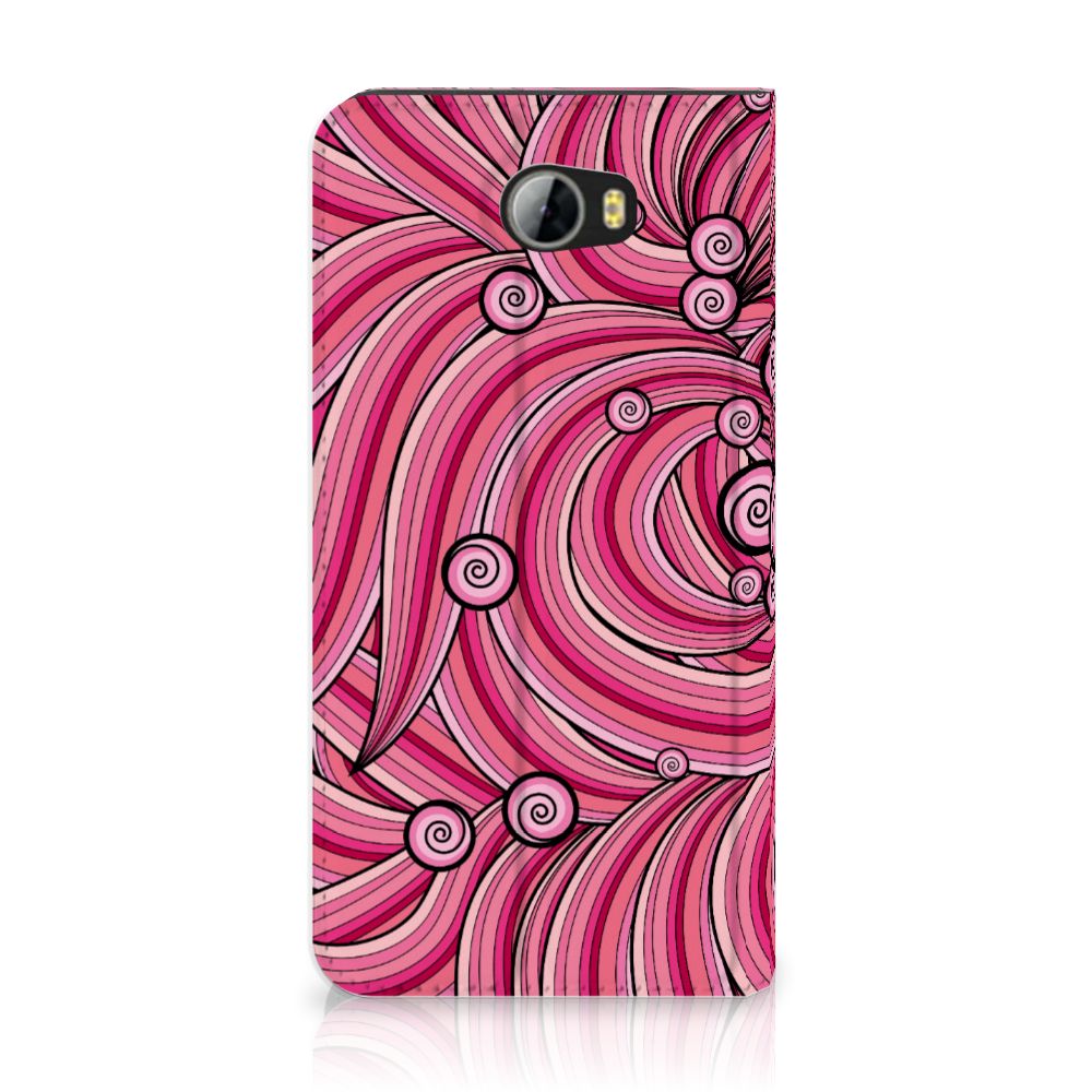 Huawei Y5 2 | Y6 Compact Bookcase Swirl Pink