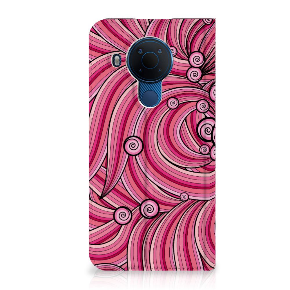 Nokia 5.4 Bookcase Swirl Pink