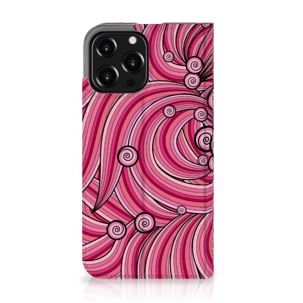iPhone 13 Pro Max Bookcase Swirl Pink