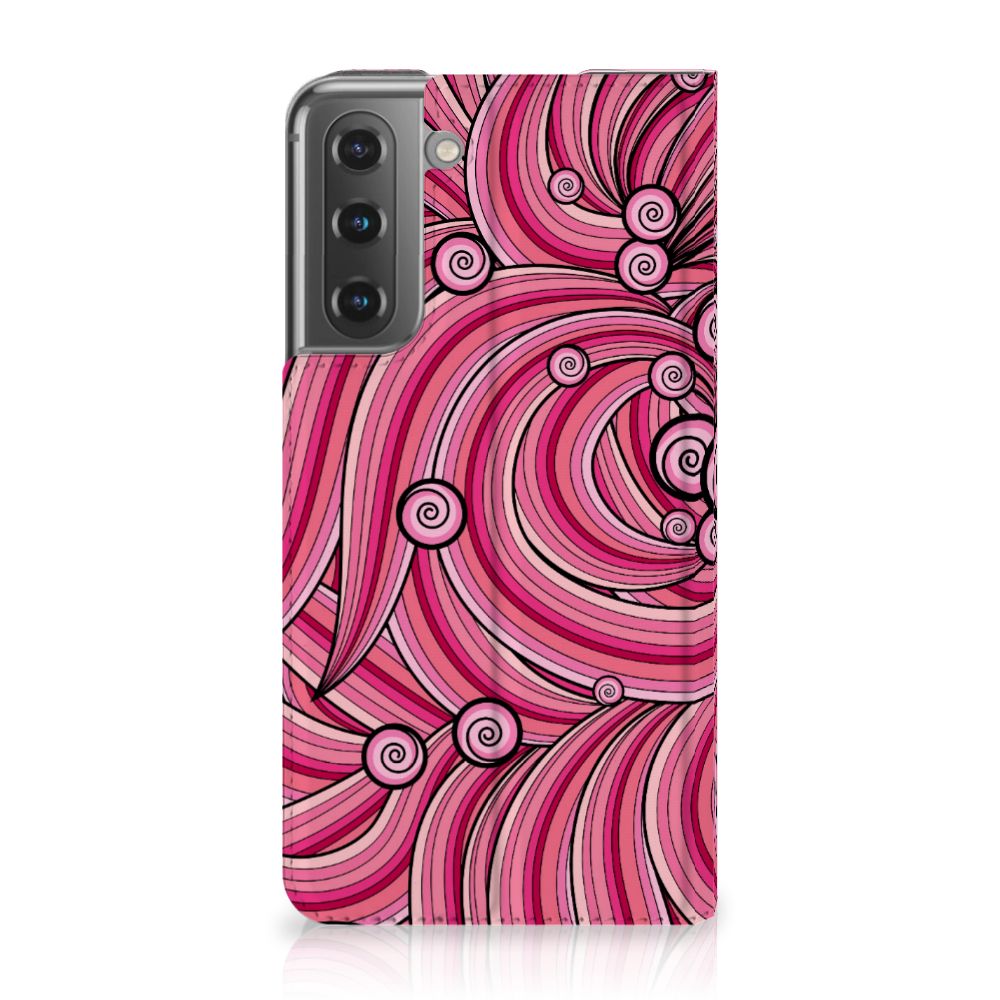 Samsung Galaxy S21 FE Bookcase Swirl Pink