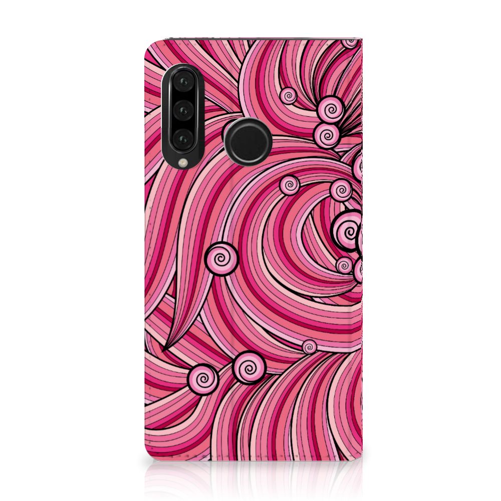 Huawei P30 Lite New Edition Bookcase Swirl Pink