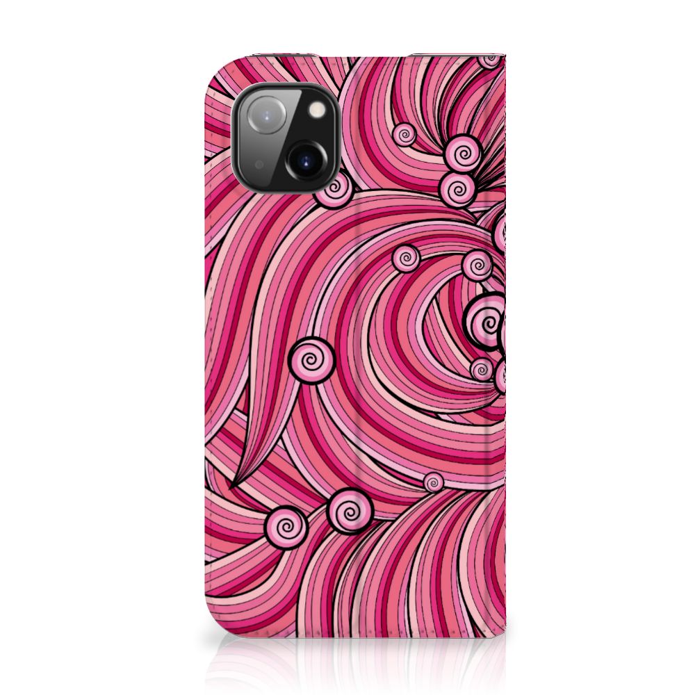 Apple iPhone 14 Plus Bookcase Swirl Pink