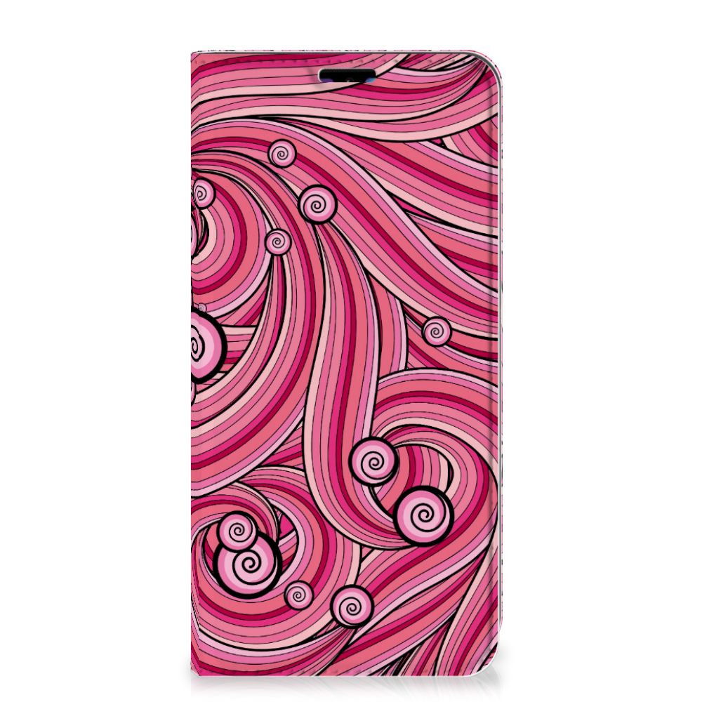 Huawei Y7 hoesje Y7 Pro (2019) Bookcase Swirl Pink