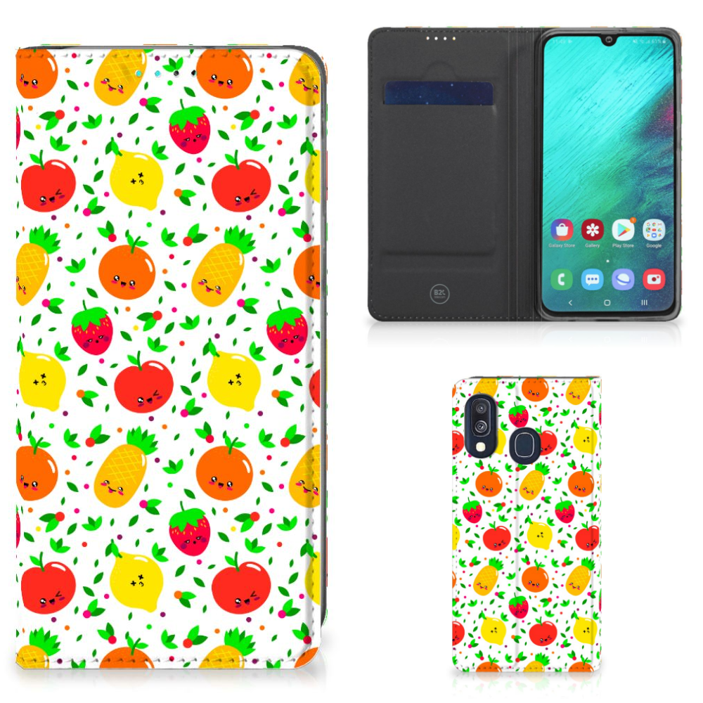 Samsung Galaxy A40 Flip Style Cover Fruits