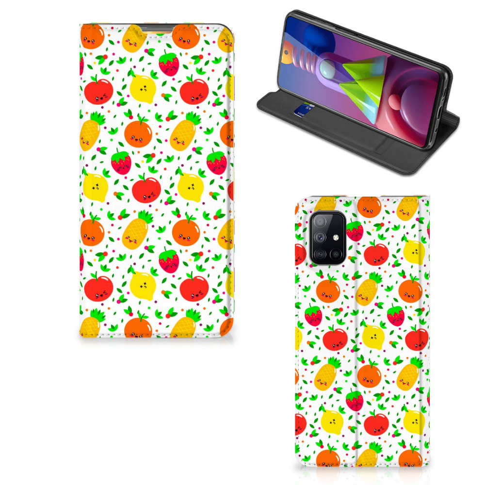 Samsung Galaxy M51 Flip Style Cover Fruits
