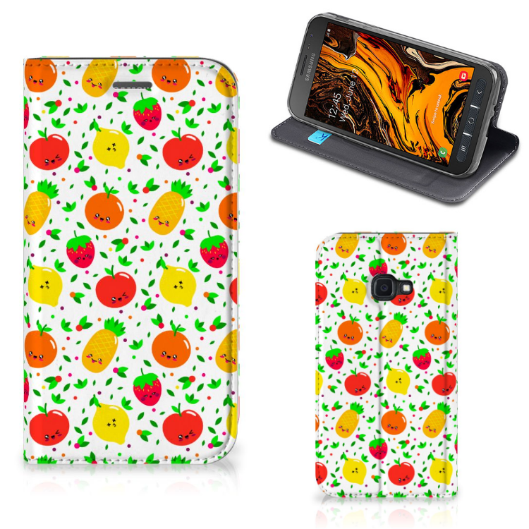 Samsung Galaxy Xcover 4s Flip Style Cover Fruits