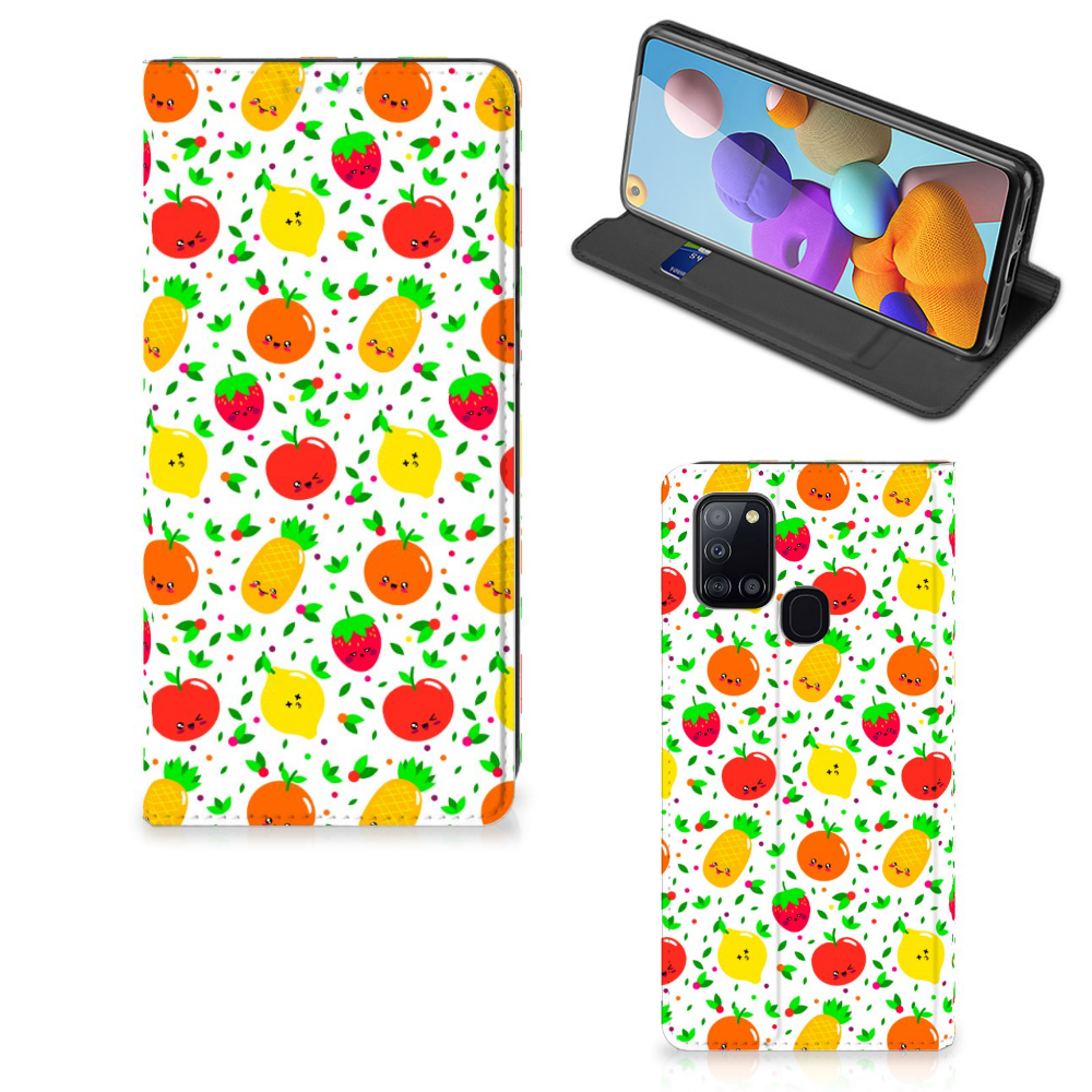 Samsung Galaxy A21s Flip Style Cover Fruits