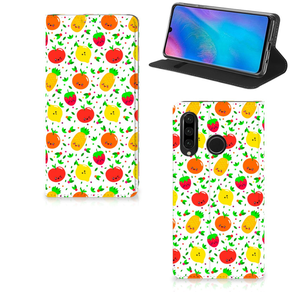 Huawei P30 Lite New Edition Flip Style Cover Fruits