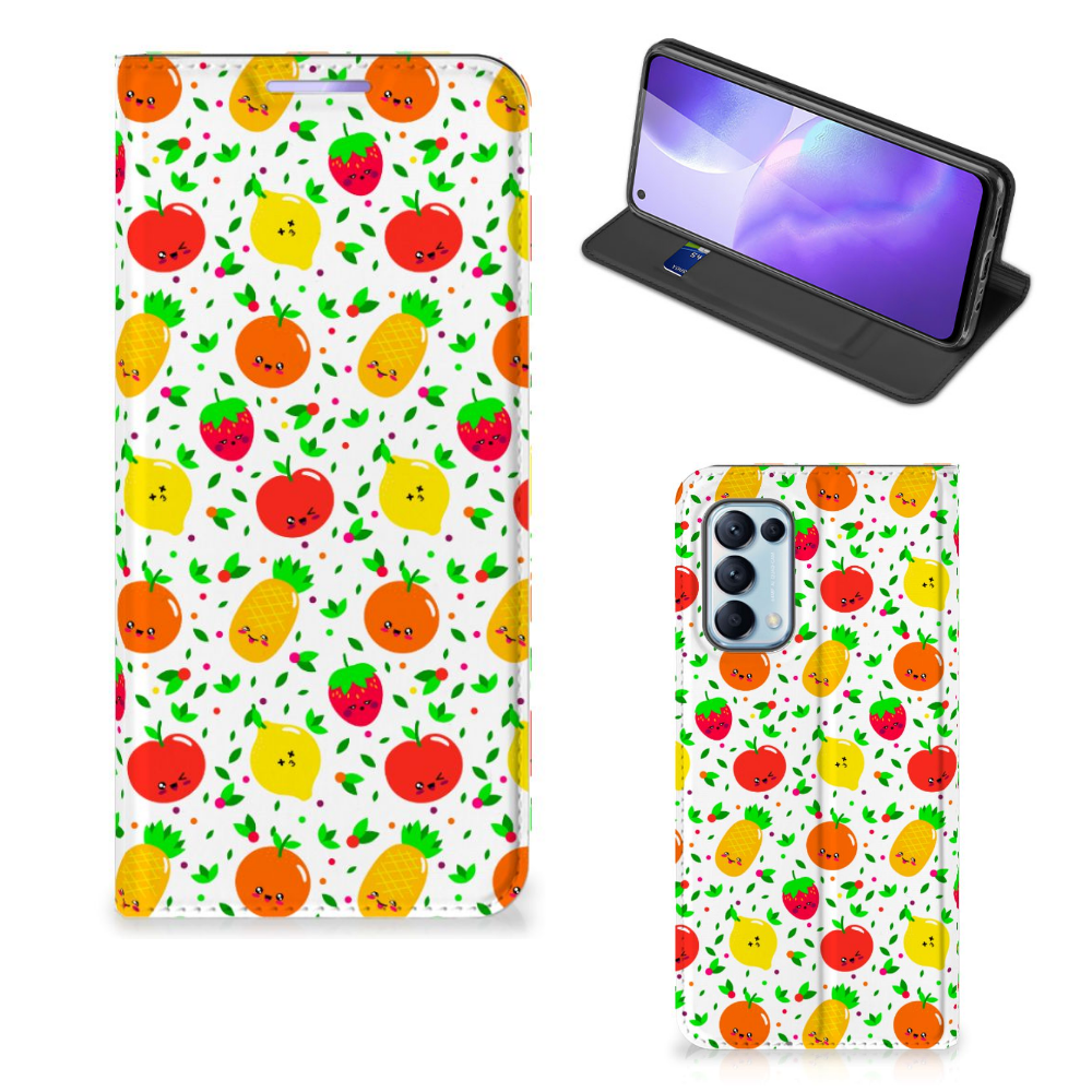 OPPO Find X3 Lite Flip Style Cover Fruits